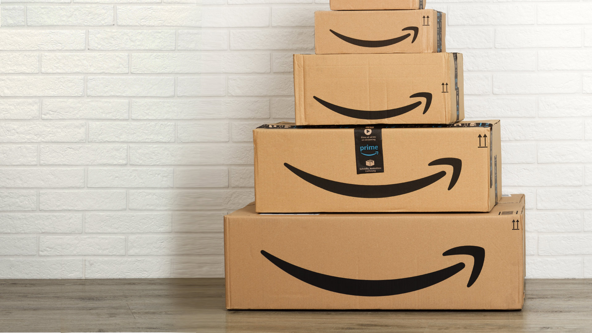 Stacked Amazon boxes