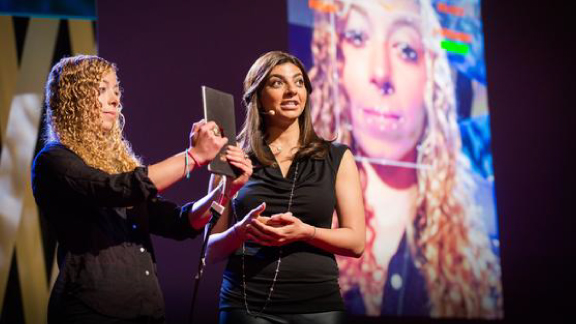 El Kaliouby giving a talk at TEDWomen 